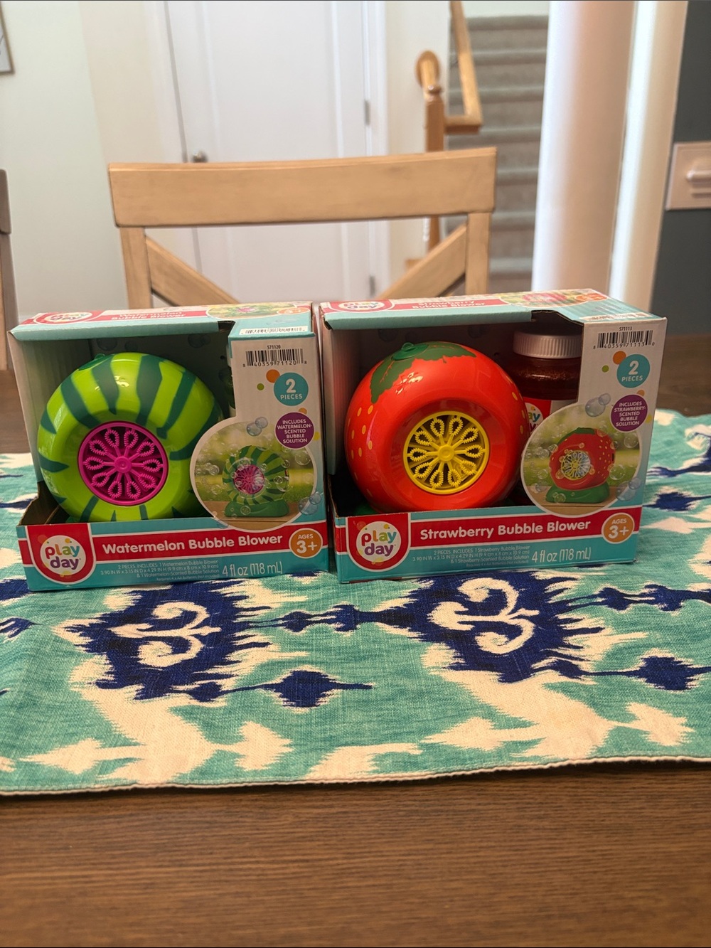Play Day Watermelon & Strawberry Bubble Blowers - Green and Red